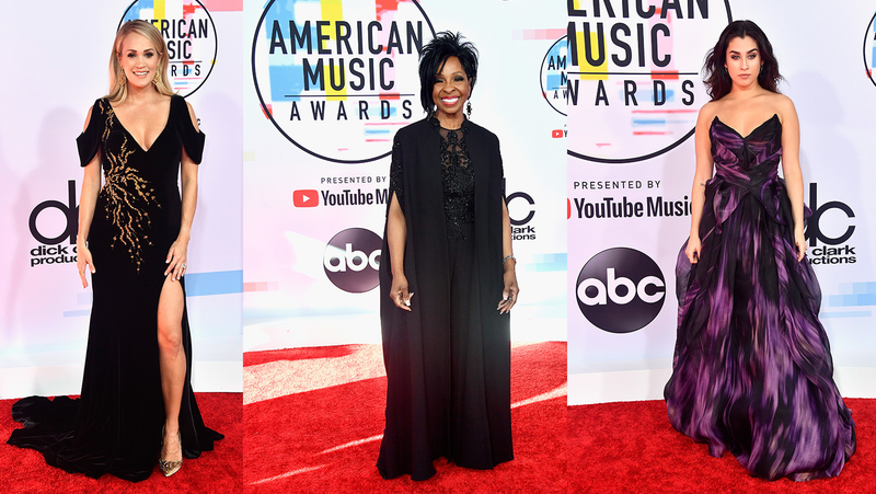 Illustration for article titled Statement Suits, Plush Pinks, and a Lotta Gowns on the American Music Awards Red Carpet